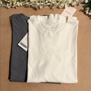 3/$30 🧨 Everlane Premium-Weight Crew Uniform (2) Black & Grey Bundle